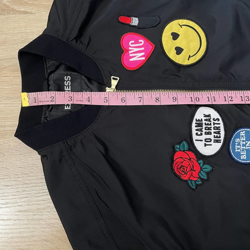 Express Patch Bomber Jacket Size M - image 7